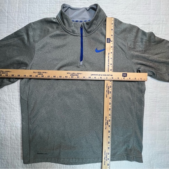 Nike Therma-Fit Sweatshirt Mens Large Gray Blue Pullover Athleisure Quarter Zip - Picture 5 of 7